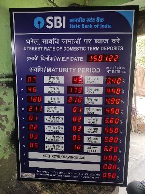 SBI Interest Rate Display Board