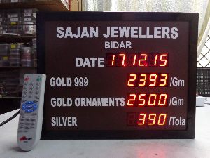 LED Jewellery Rate Display Board