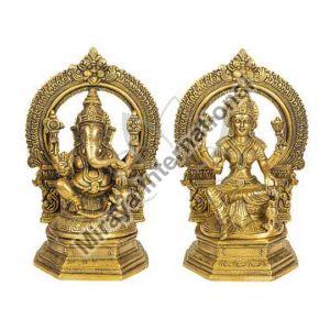 Brass Laxmi Ganesha Idol