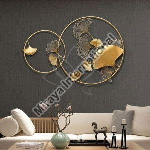 Golden Rings With Leaf Wall Art