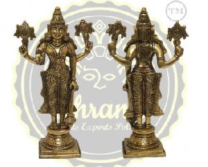 10 Inches Brass Lord Vishnu Statue