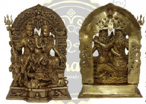 12 Inches Brass Shiva Parivar Statue