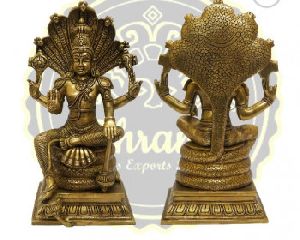 13.5 Inches Brass Lord Vishnu Statue