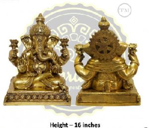 16 Inches Lord Ganesha Brass Statue