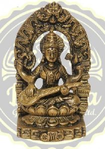 4.75 Inches Brass Maa Saraswati Statue