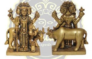 4 Inches Brass Lord Dattatreya Statue