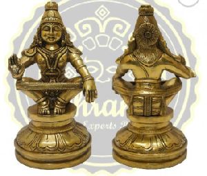 8 Inches Brass Ayyappa Swamy Statue