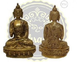 8 Inches Brass Lord Buddha Idol
