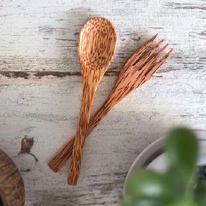 Coconut Wood Spoon & Fork Set