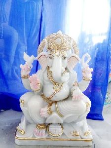 1 Feet Marble Ganesha Statue