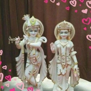 2 Feet Marble Radha Krishna Statue