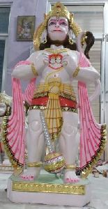4 Feet Marble Hanuman Statue