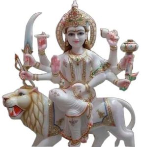 4 Feet Marble Maa Durga Statue