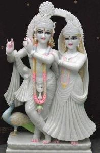 White Marble Krishna Radha Statue