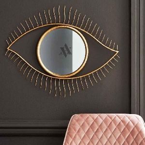 Eye Shape Metal Glass Wall Mirror