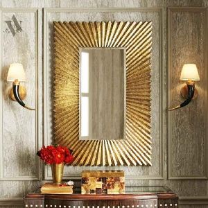 The Royal Golden Metal Glass Wall Mirror