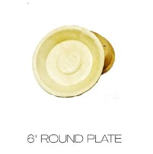6 Inch Round Areca Plate