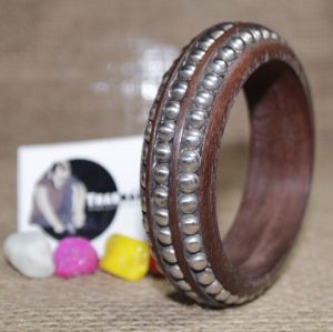 Antique Hard Wooden Bangle Brass Inlay Wooden Bangle Handmade Bangles From From Tradnary