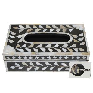 Mother of Pearl Inlay Tissue Box In Floral Pattern Tissue Boxes From Tradnary