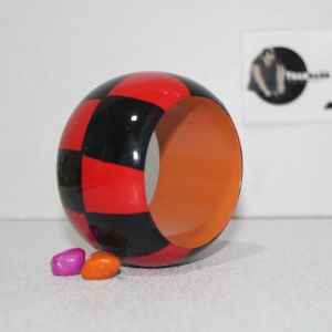 Red & Black Printed Wooden Bangle Colored Wooden Bangle Designer Ladies Bangles From Tradnary