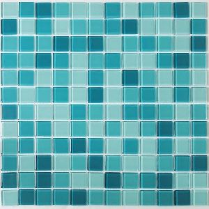 Aqua Blue Crystal Glass Mosaic Tiles