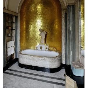 Golden Bathroom Mosaic Tiles