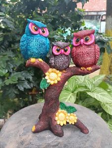 Polyresin Owl Family Sculptures
