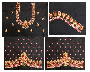 black blouse designs for silk saree