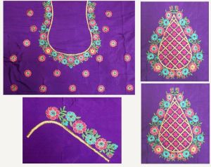 purpul blouse maggam work