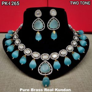 REAL KUNDAN BRASS NECKLACE SET