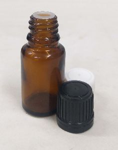 10 ml Amber Glossy Glass Bottle with Nozzle Plug + Euro cap