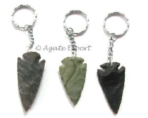 Agate Arrowheads Keyrings