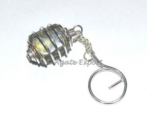 Labradorite Tumbled Stone Keychain