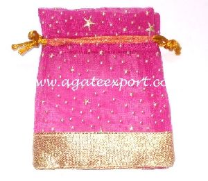 Pink Silk Velvet Bags
