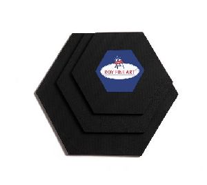 Hexagon Shape Black Canvas Board