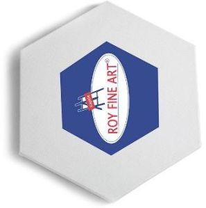 Hexagon Shape White Stretched Canvas