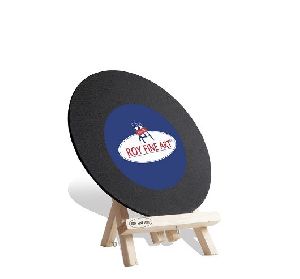 Round Shape Black Canvas Board with Easel