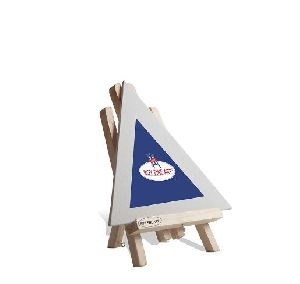 Triangle Shape White Canvas Board with Easel