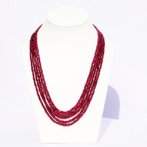 Ruby Gemstone Beads Necklace