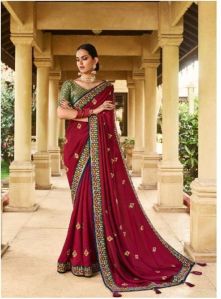 Maroon Silk Saree