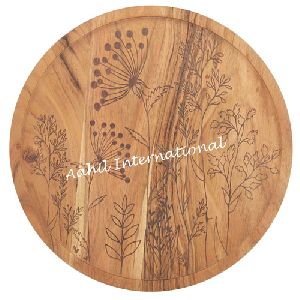 Wooden Cake Stand with customized engraved design
