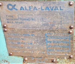 MMPX304 ALFA LAVAL SEPARATOR