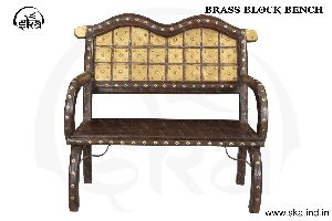 2 Seater Brass Block Bench