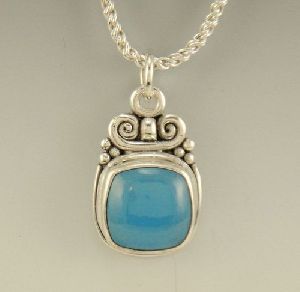 925 Sterling Silver Chalcedony Pendant