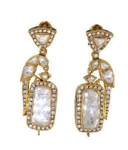 Gold Diamond Polki Earrings