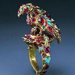 Gold Mughal Bird Ring