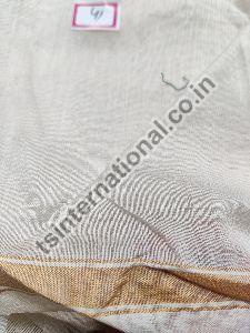 Dyeable Pure Chanderi Silk with Zari Border Weaved Natural Fabric