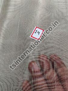 Dyeable Pure Organza Silk with Silver Zari Stripe Weave Fabric