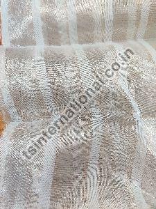 Dyeable Pure Silver Tissue Silk with Spam Silk Stripe Weave Fabric