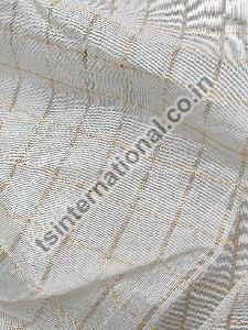 Pure Chanderi Silk Gold Zari Check Weaved Dyeable Fabric